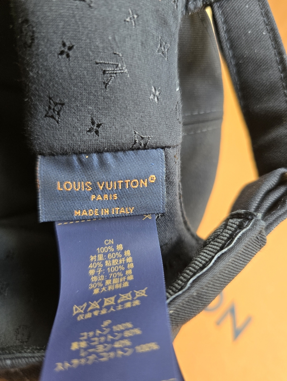 LIKE NEW Louis Vuitton Logo Embroidered Cotton Cap Black M7293L - Picture 6 of 10